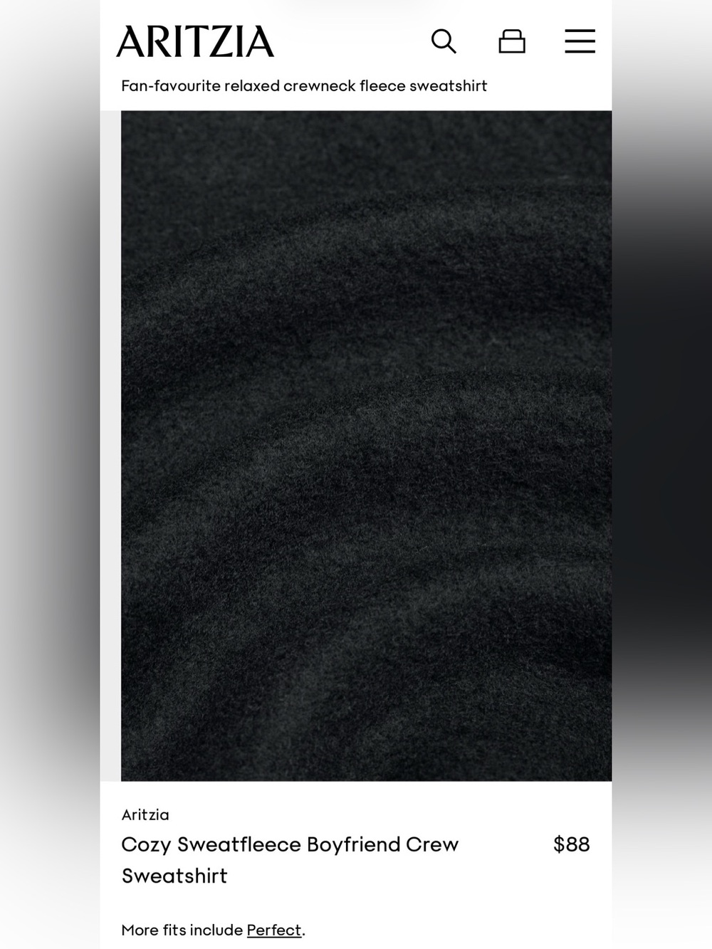 Aritzia Black Crewneck Sweater - Mega Fit - Picture 5 of 7